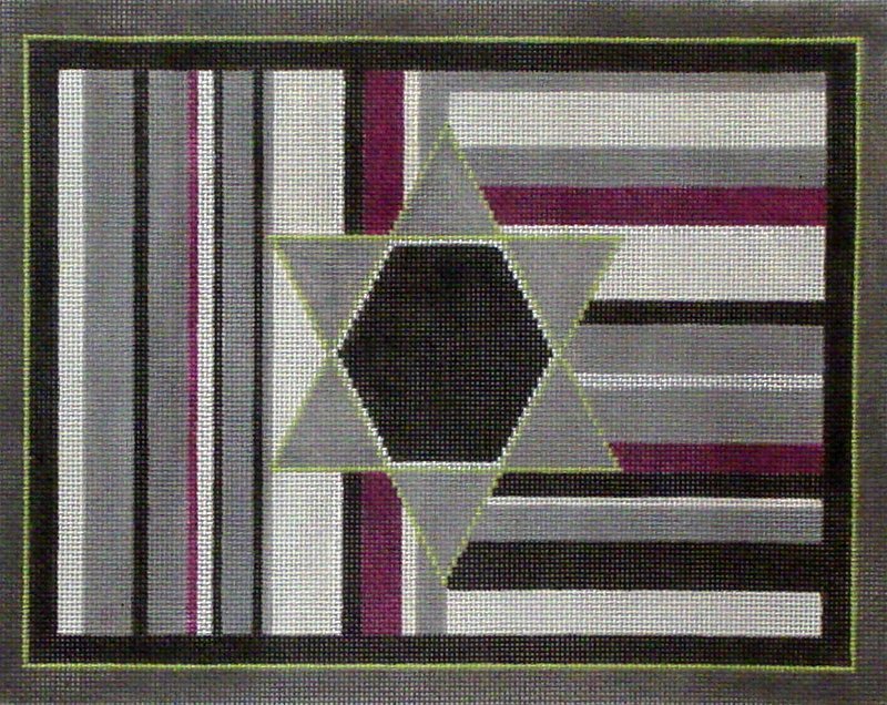 Purple Stripe Tallis   (hand painted from Sew Much Fun)