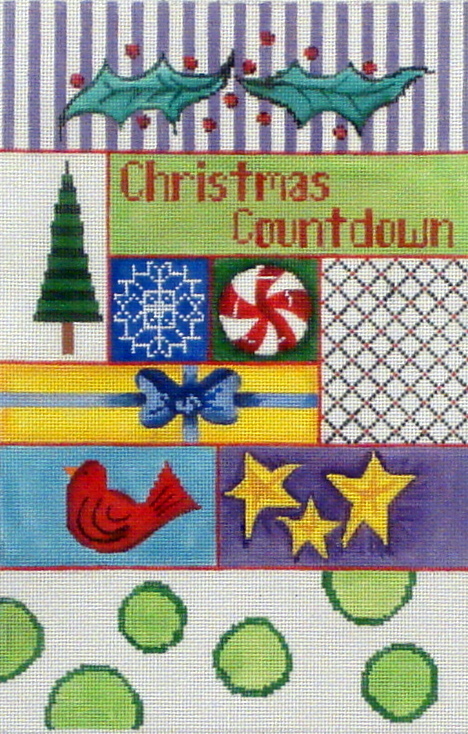 Christmas Countdown (includes base & blocks) (handpainted needlepoint canvas from Patti Mann)
