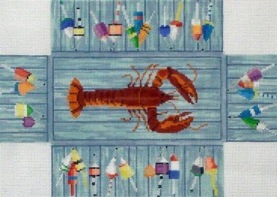 Lobster & Buoys Brick Cover     (handpainted from Susan Roberts)