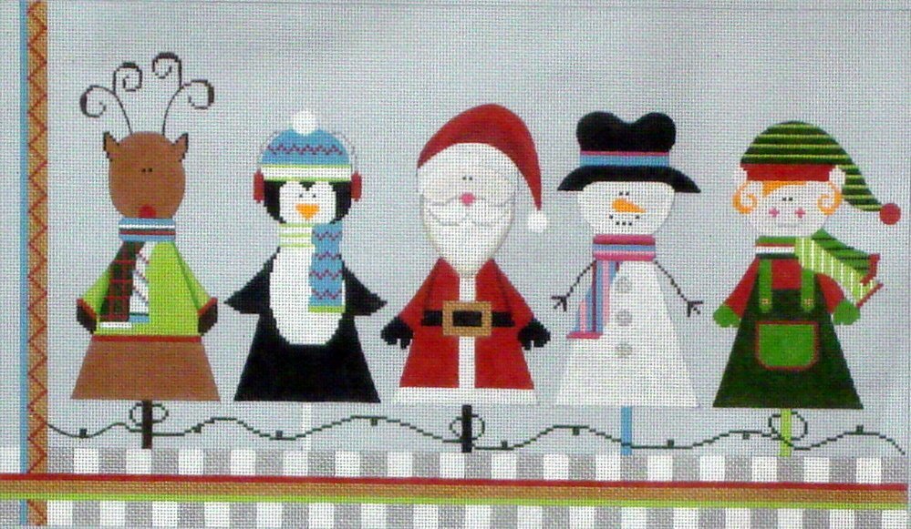 Christmas Friends, includes Stitch Guide     (Handpainted needlepoint canvas from Sew Much Fun)