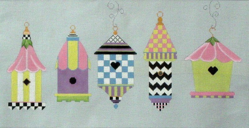 Summer Bird Houses, includes Stitch Guide   (Handpainted from Sew Much Fun)*Product may take longer than usual to arrive*