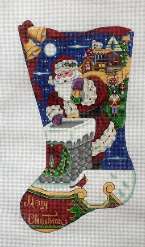 Christmas Night Christmas Stocking (Handpainted by Rebecca Wood) Christmas Night Christmas Stocking (Handpainted by Rebecca Wood)