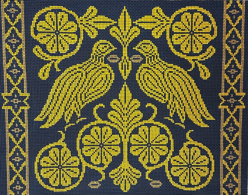 Navy and Gold Tallis Bag (Handpainted by Fleur de Paris)