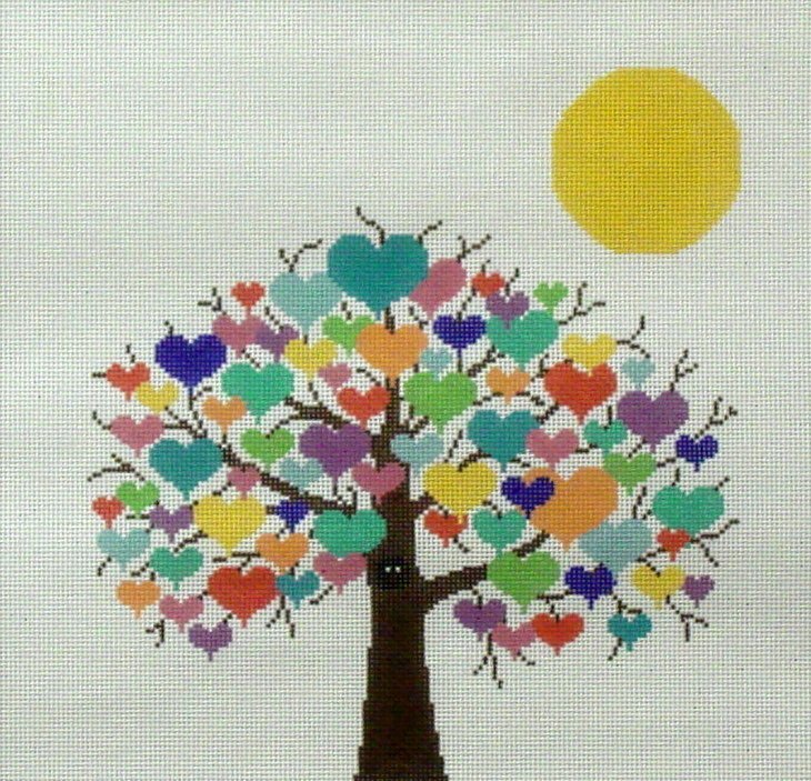 Tree of Love    (Handpainted from JP Needlepoint)