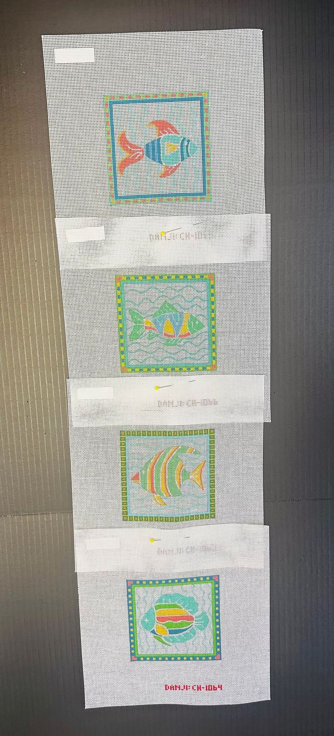 Fish Coasters -Set of 4  (Handpainted by Danji Designs)