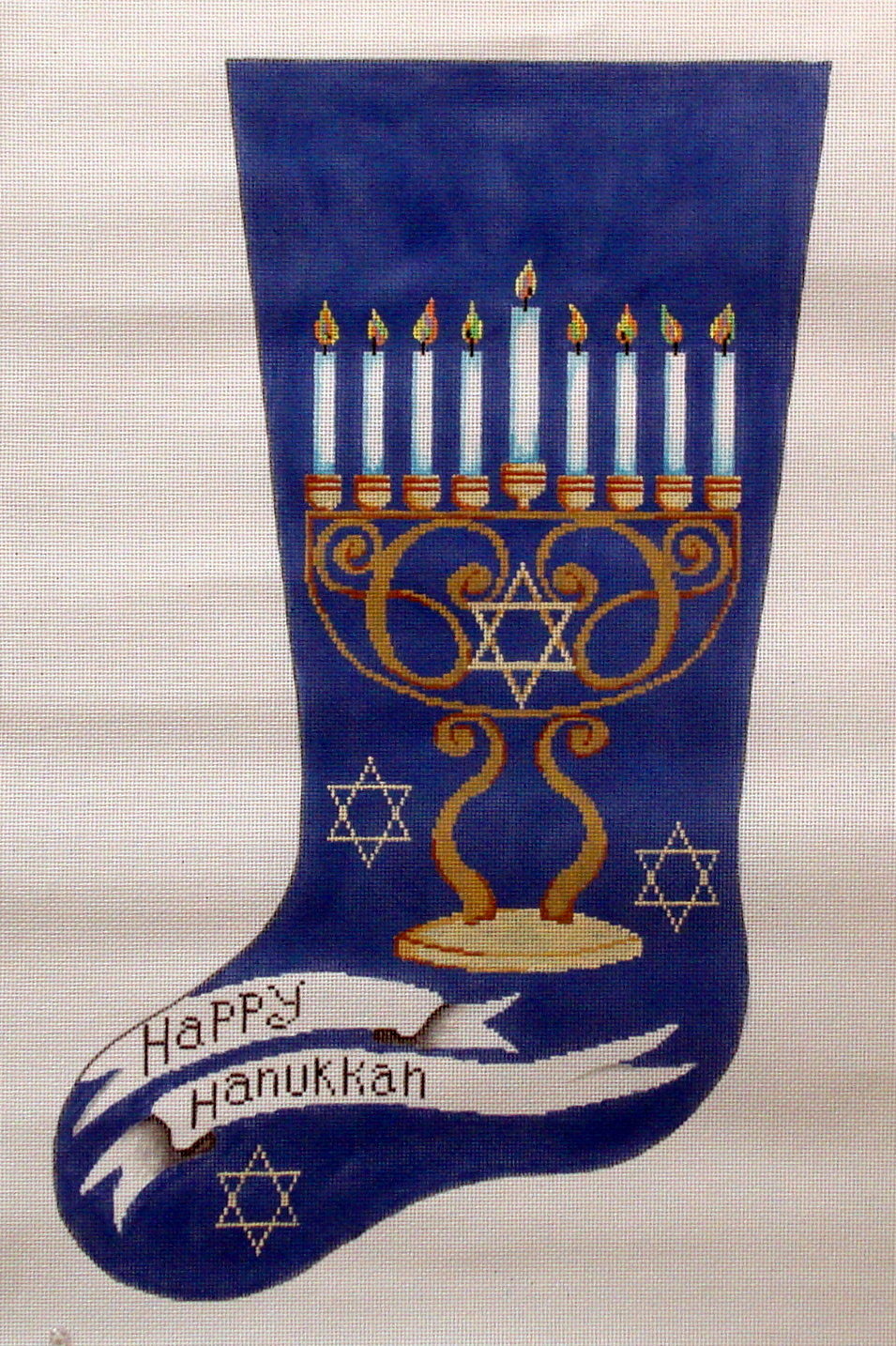 Happy Hanukkah Stocking       (hand painted from Patti Mann)