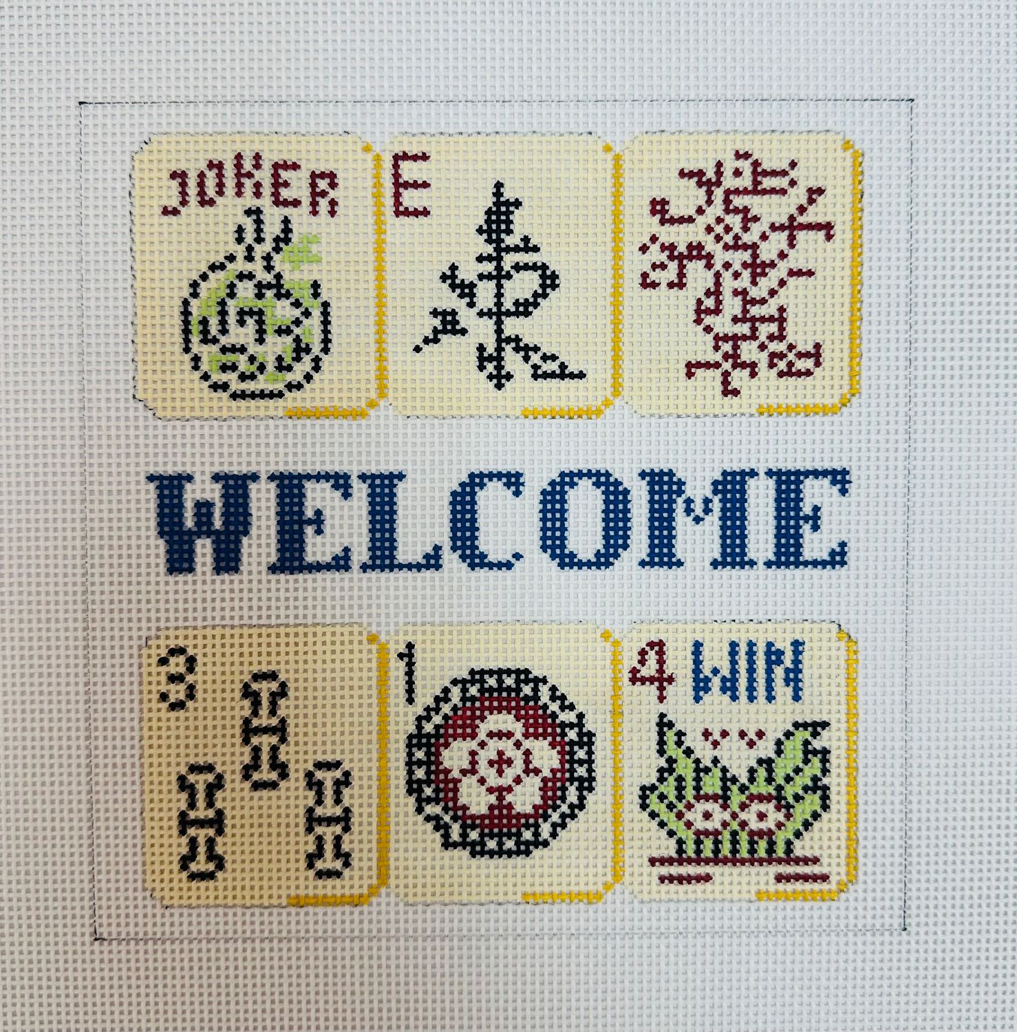Mahjong Welcome  (Handpainted by Susan Roberts)