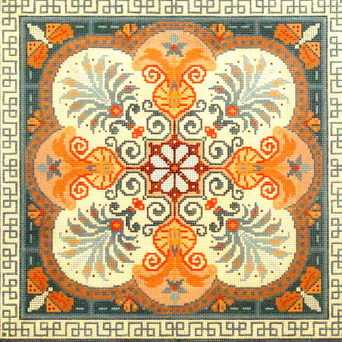 Geometric Tile  (Handpainted by The Meredith Collection)