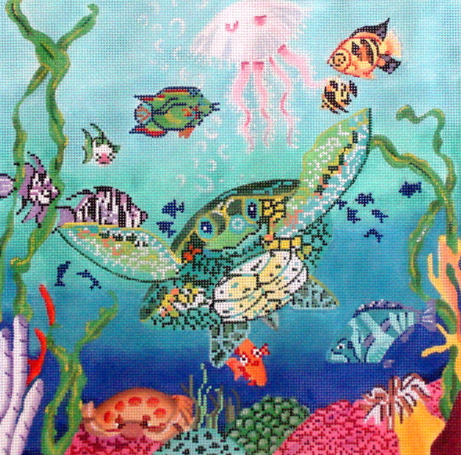 Under Water Pillow    (Handpainted by Trubey)