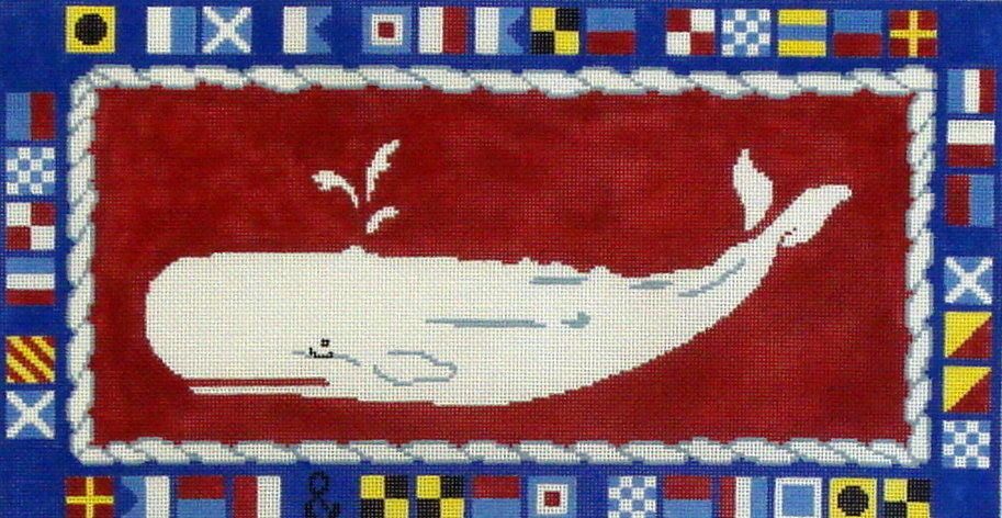 Nautical Whale     (Hand Painted from  CBK Needlepoint Designs)