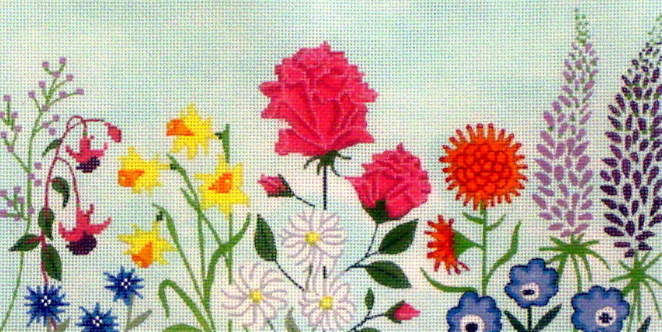 English Garden Panel   (Hand Painted by Kirk and Bradley)