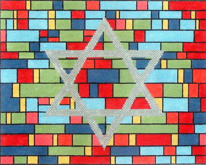 Red Stained Glass Tallis Bag (Handpainted by Alice Peterson)