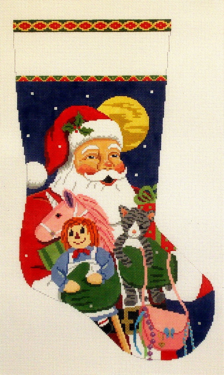 Santa with Kitten, Purse, Unicorn   (Handpainted by Susan Roberts)
