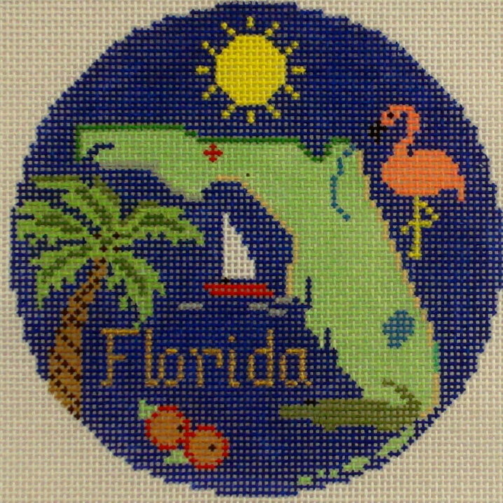 Florida Ornament     (handpainted from Silver Needle)