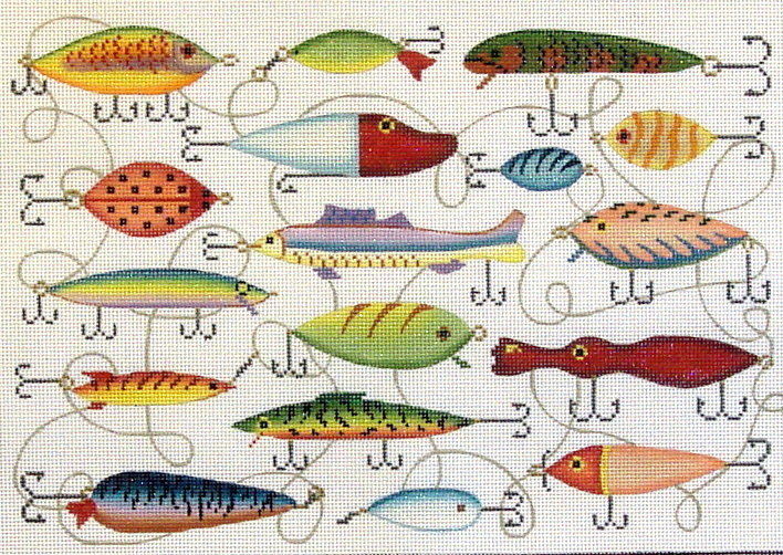 Lured Tails    (handpainted by JP Needlepoint)*Product may take longer than usual to arrive*
