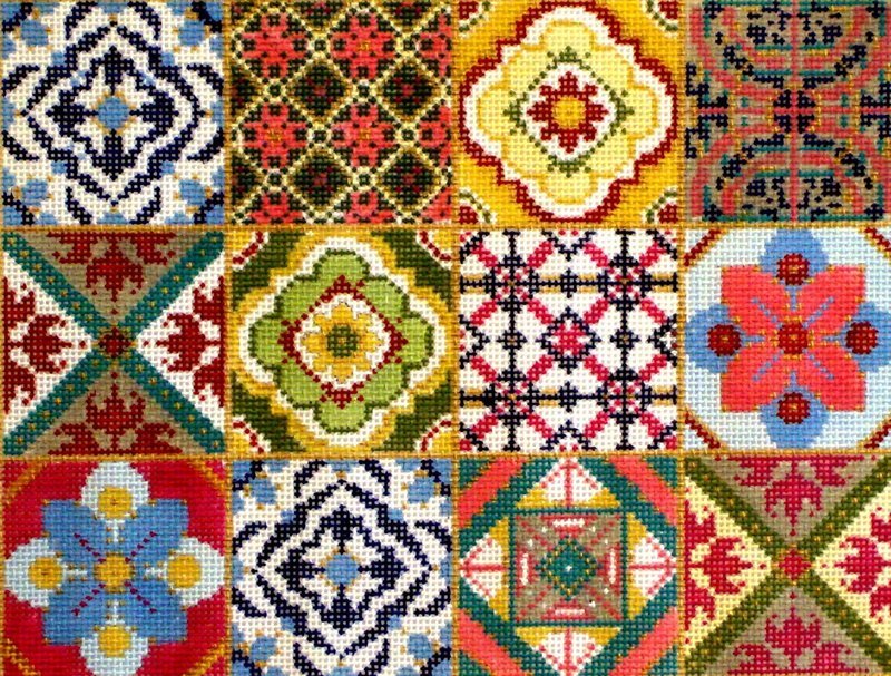 12 Square Patchwork  (Handpainted by Alice Peterson)