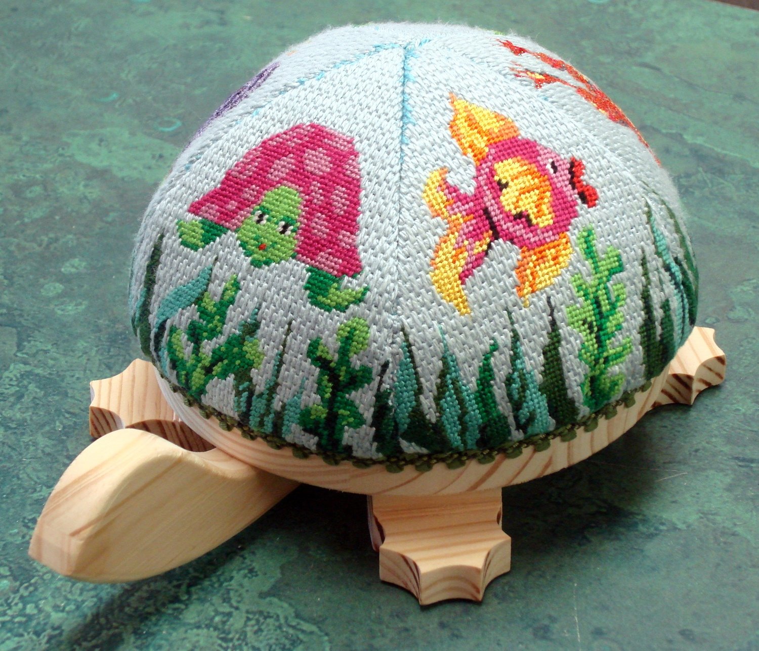 Turtle Shell Sea Life      (Handpainted by Patti Mann)