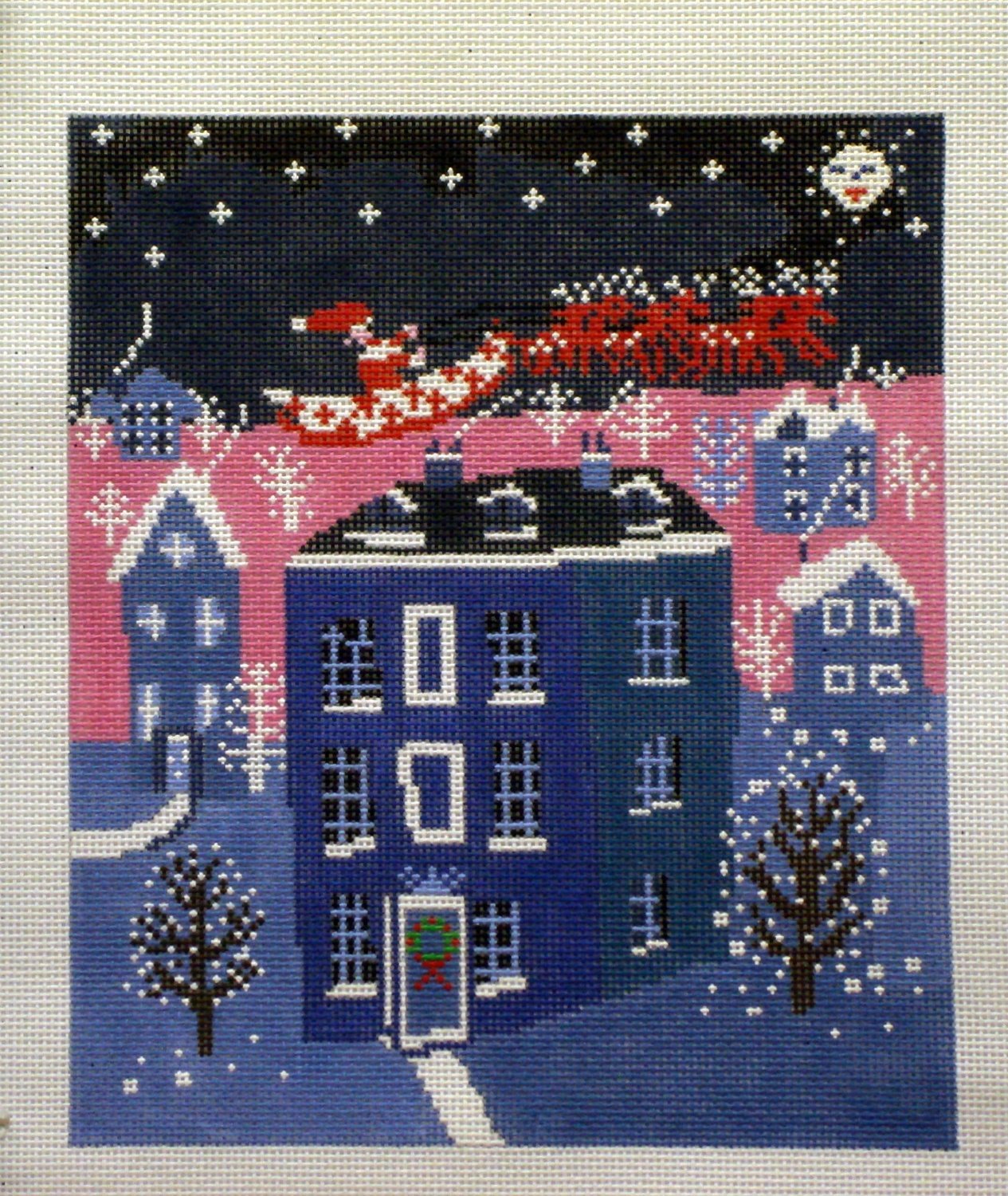 Christmas Eve (Handpainted needlepoint canvas by Birds of a Feather)