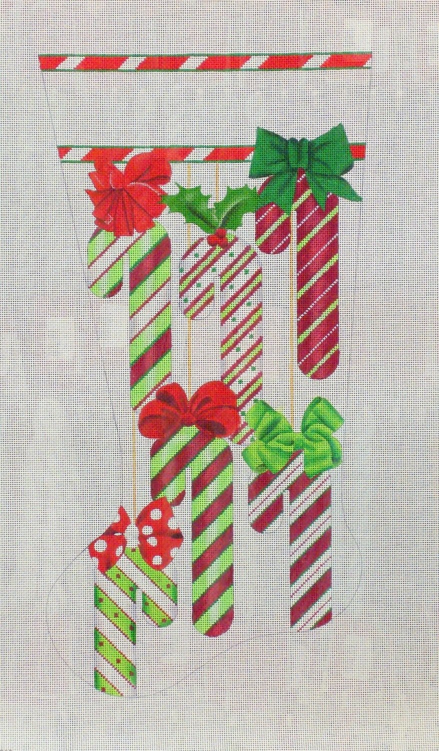 Classic Candy Cane Stocking      (handpainted by Melissa Shirley