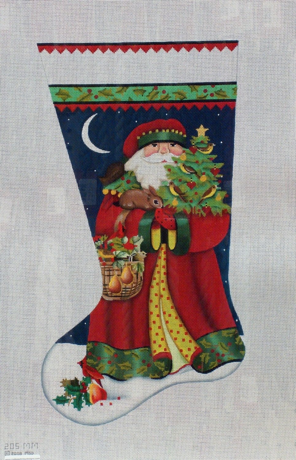 Forest Santa Stocking  (Handpainted from Melissa Shirley)