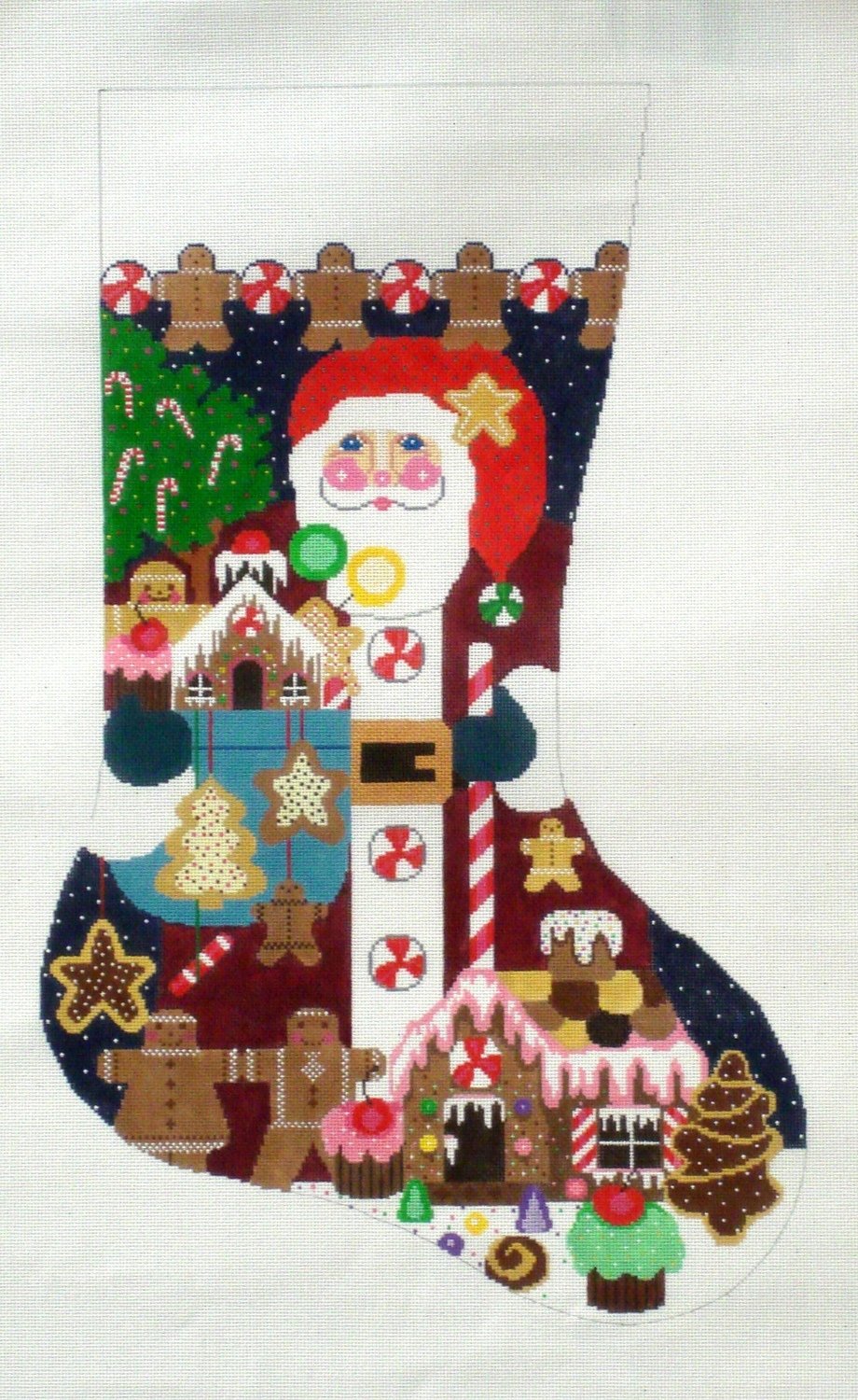 Gingerbread Santa Stocking    (handpainted by Shelley Tribbey)