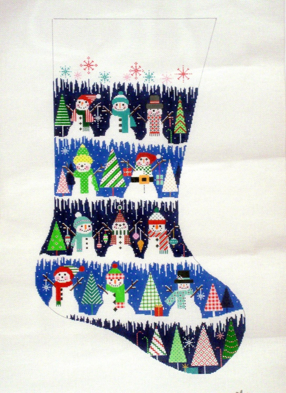 On Snowman Hill Stocking (Handpainted from Shelly Tribbey Designs)*Product may take longer than usual to arrive*