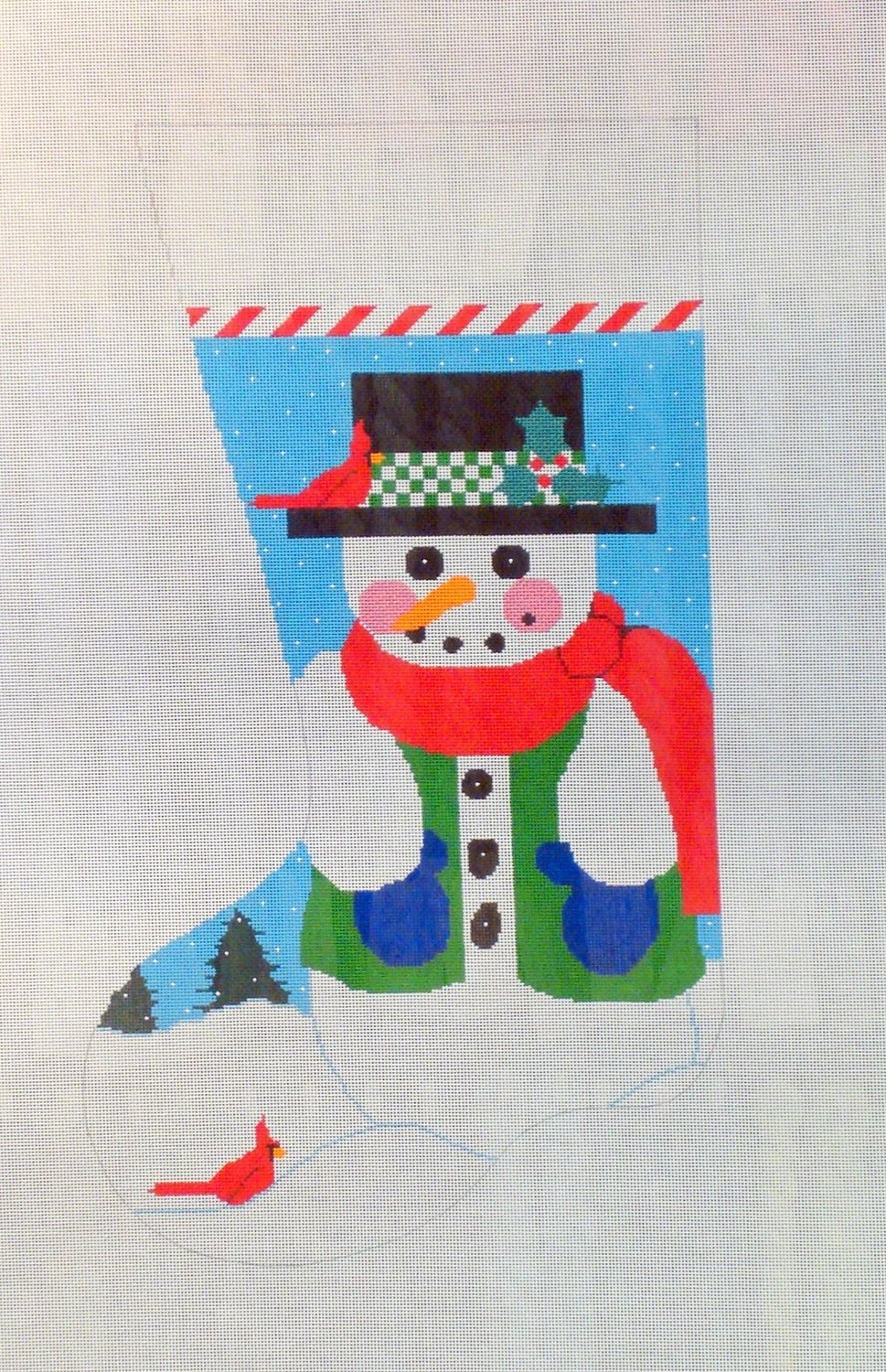 Snowman Stocking (Handpainted by Shelly Tribbey Designs)