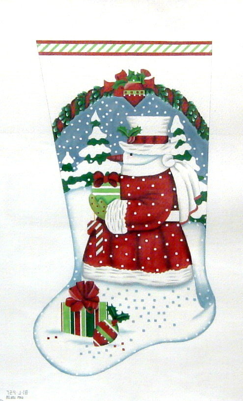 Snow Santa Stocking     (handpainted by Melissa Shirley)