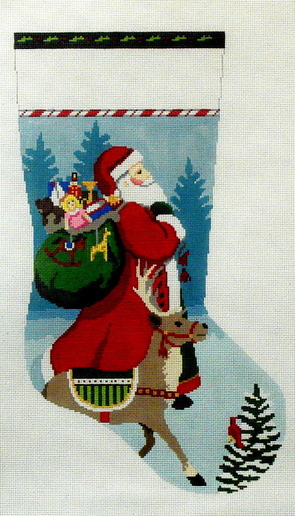 Tasseled Santa and Reindeer   (handpainted by Susan Roberts)