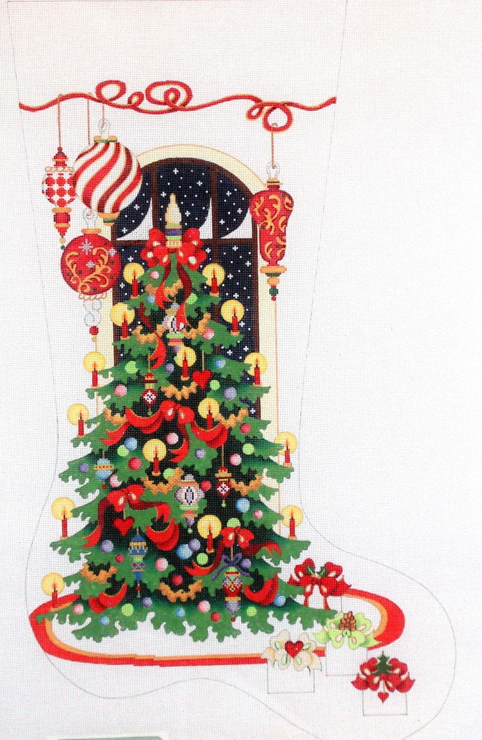 Large Contemporary with Tree (handpainted by Strictly Christmas) Large Contemporary with Tree (handpainted by Strictly Christmas)