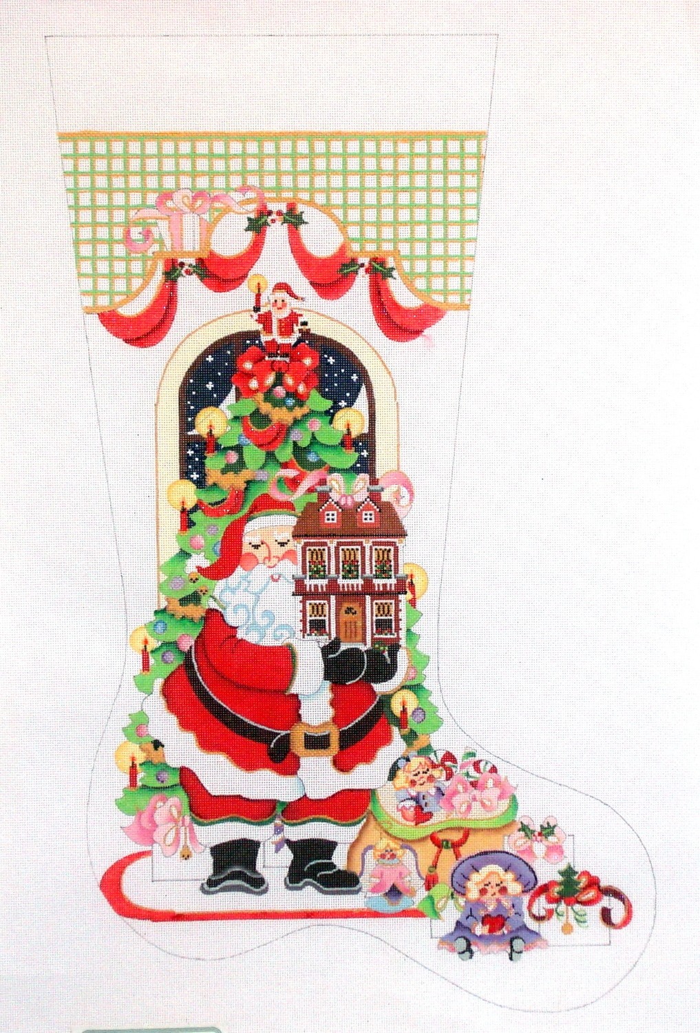 Santa with Gingerbread House (Handpainted by Strictly Christmas)