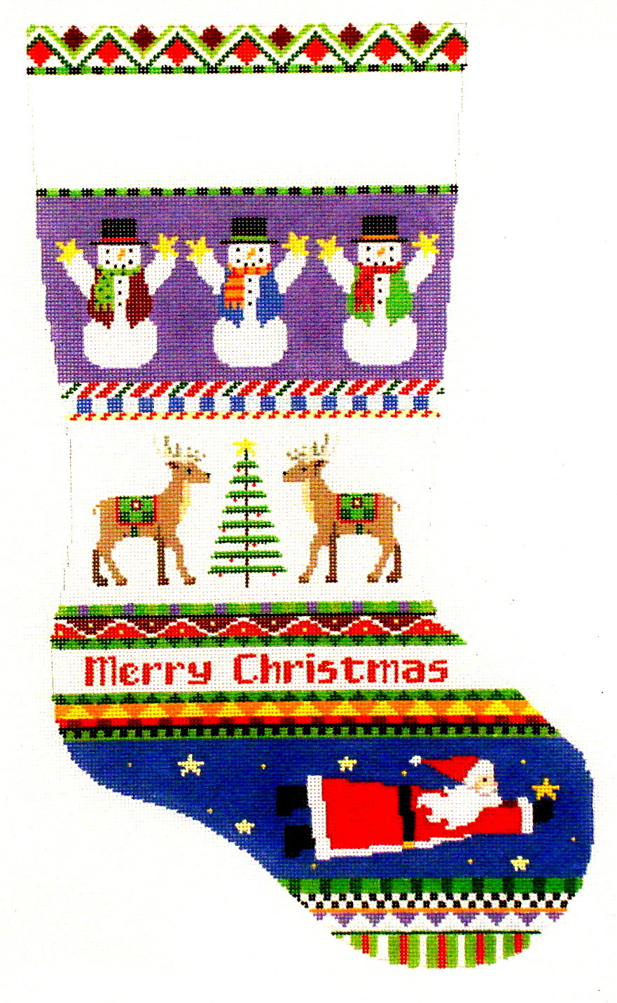 Reindeer with Flying Santa  (handpainted from Susan Roberts)
