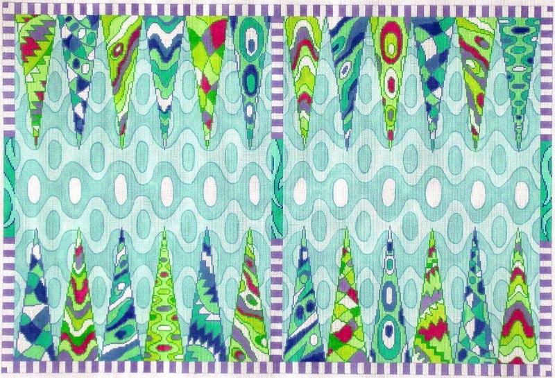Pucci Backgammon Board  (Handpainted by Kate Dickerson Needlepoint Collection)