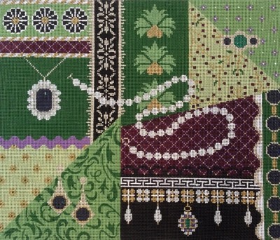 Green Royal Pain in the Tudor   (JHandpainted by JP Needlepoint Designs)