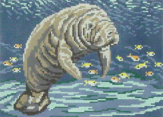 Manatee at Sea    (handpainted by Needle Crossing)*Product may take longer than usual to arrive*