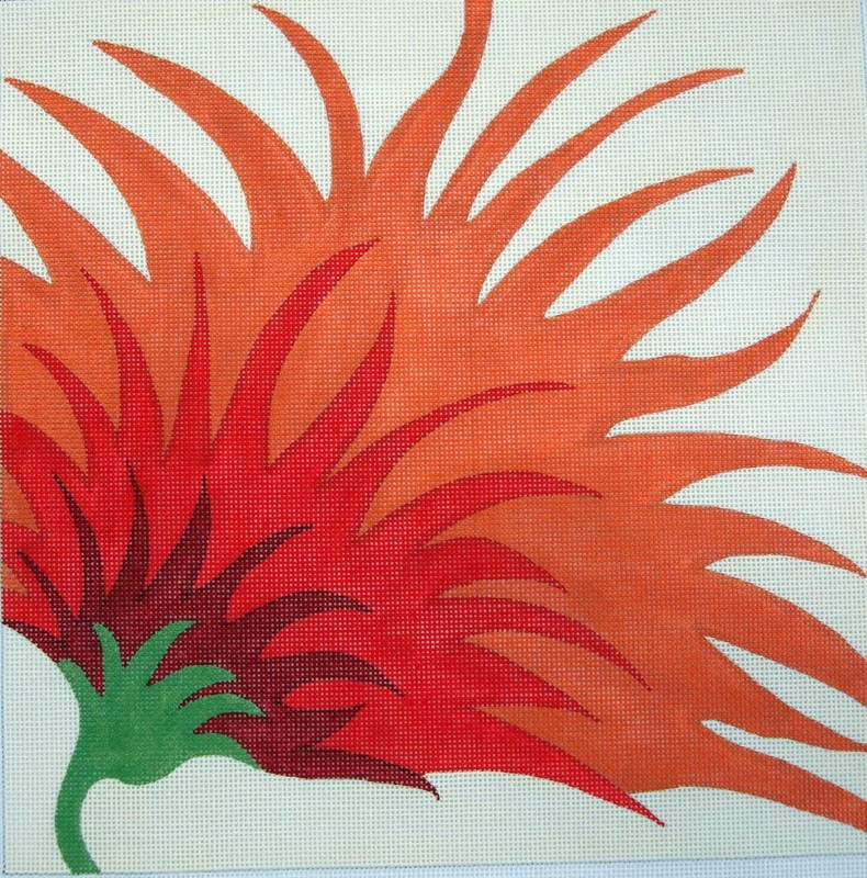 Single Zinnia (Handpainted by Machelle Somerville)