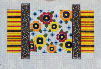 Wacky Flowers & Ribbons    (Handpainted by JP Needlepoint)