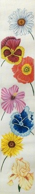 Happy Flowers Bell Pull     (Handpainted by JP Needlepoint)
