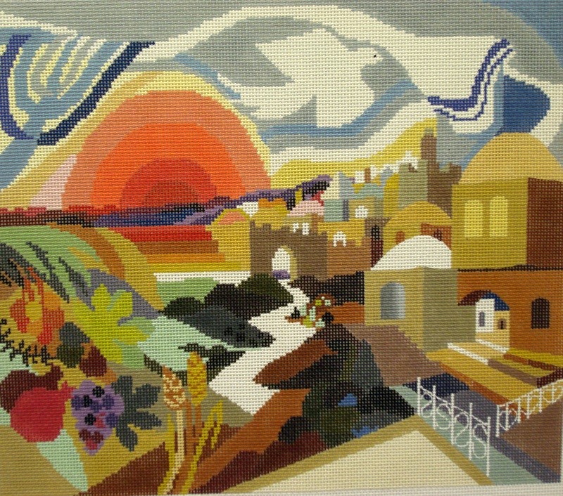 Jerusalem of Gold Tallis Bag  (Handpainted by Bracha Lavee Designs)