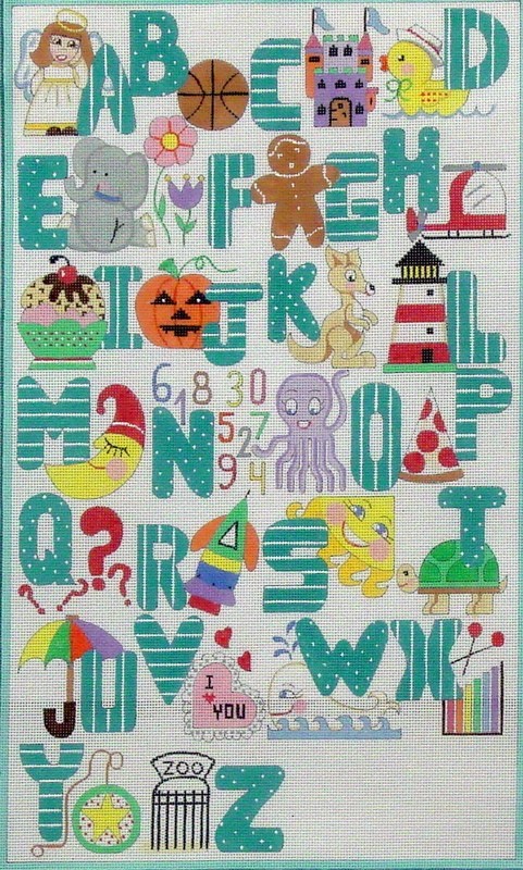 Turquoise Alphabet  (Handpainted by Alice Peterson Company)