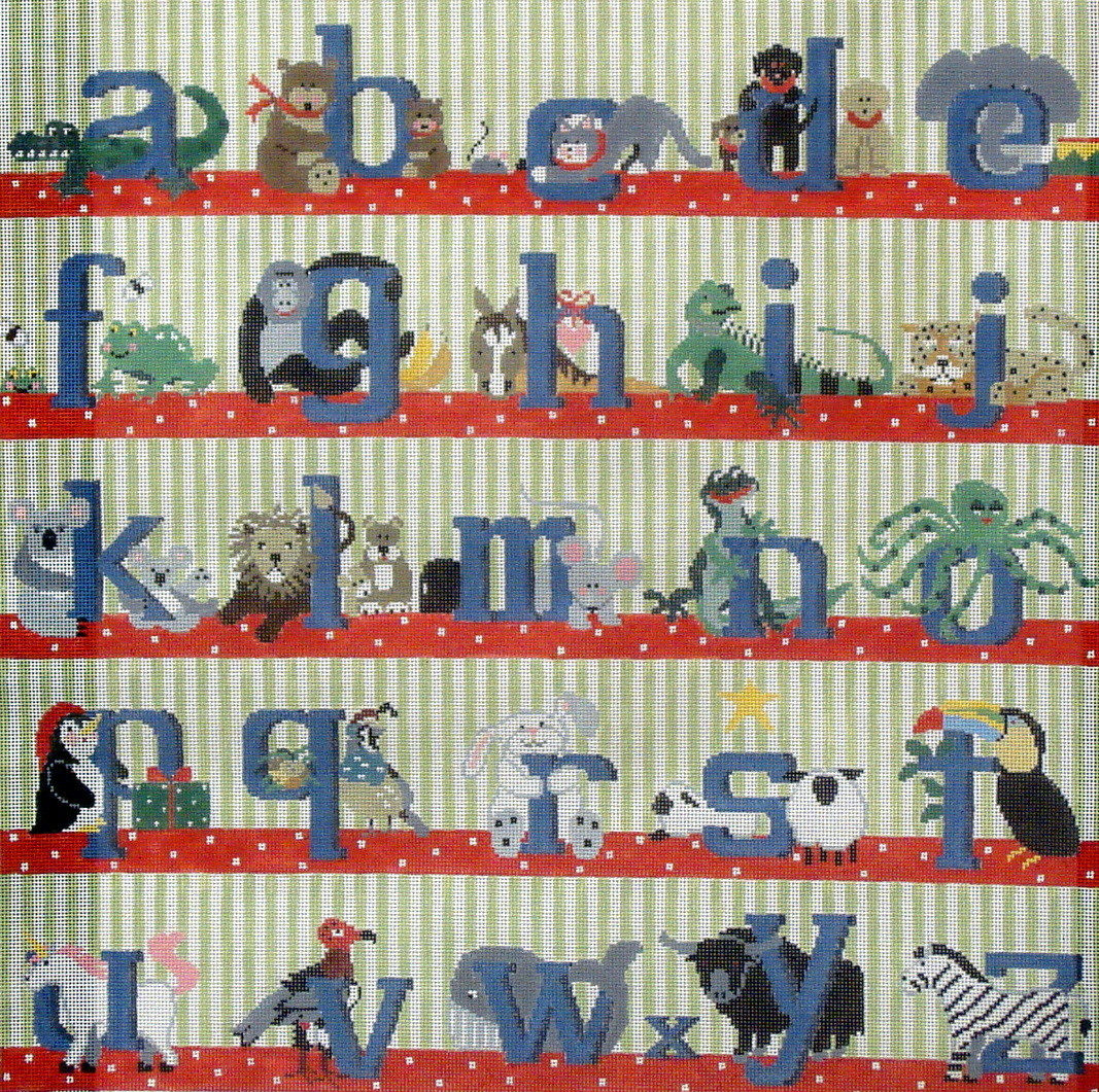 Alphabet Square Rug/Wall Hanging (Handpainted by Kathy Schenkel)