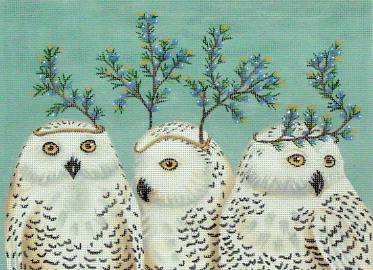 Festive Owls  (Handpainted by Vikki Sawyer)