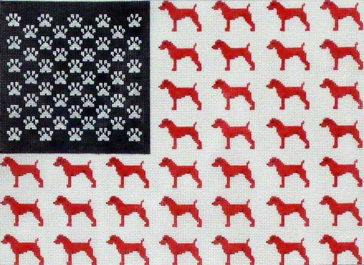 Dog Flag   (Handpainted by All About Stitching)