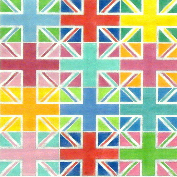 Union Jack Multi Color Blocks  (Handpainted from Kate Dickerson)*