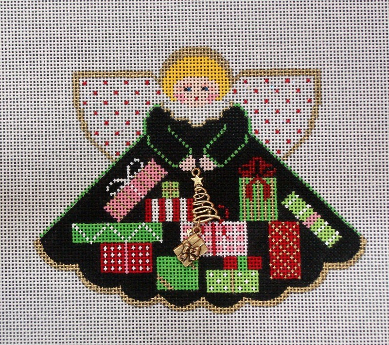 Piles of Presents Angel with charms   (Handpainted by Painted Pony Designs)