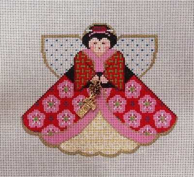 Geisha Girl (Angel with charms) (Handpainted by Painted Pony Designs)