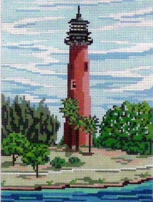 Jupiter Lighthouse (stitch painted from Needle Crossings)