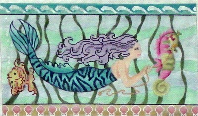 Mermaid & Seahorse    (handpainted by Breda Stofft)
