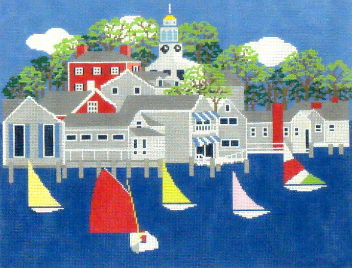 Nantucket Harbour (handpainted from Wellesley Needlepoint Collection) Nantucket Harbour (handpainted from Wellesley Needlepoint Collection)