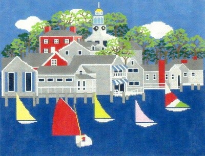 Nantucket Harbour     (handpainted from Wellesley Needlepoint Collection)